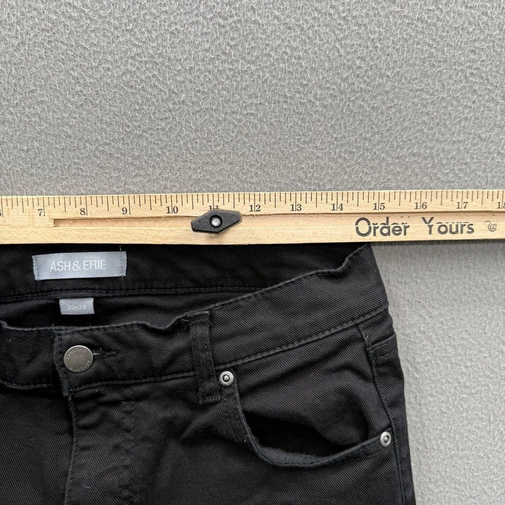 Ash & Erie Jeans Mens 30x29 (Fits 30/28) Black Slim Taper Dark Wash Stretch.